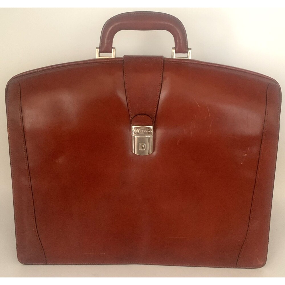 Bosca Old Leather Collection Partners Briefcase Attache Doctors Lawyer Cognac